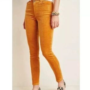 Paige Hoxton Ankle Marigold Corduroy Skinny Pants Stretchy Sz 28